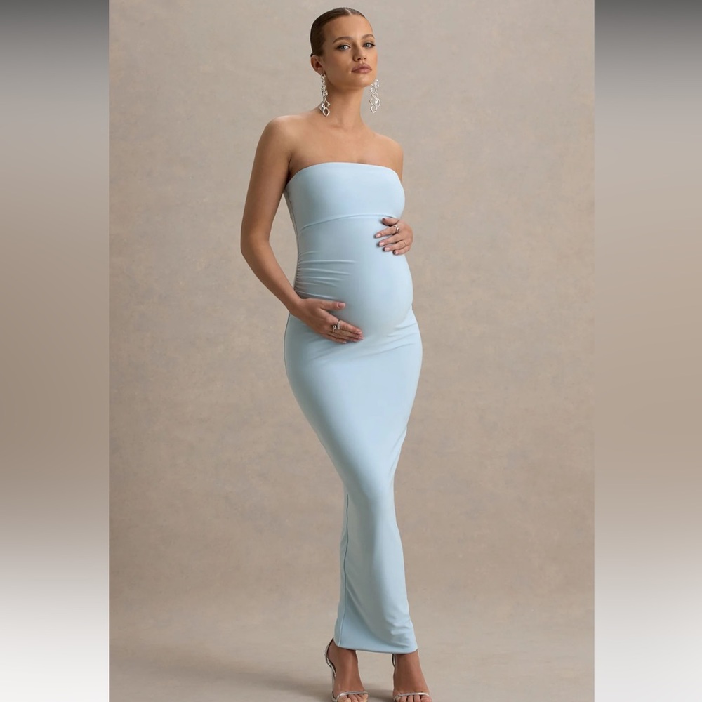 Club L London Strapless Light Blue Dress